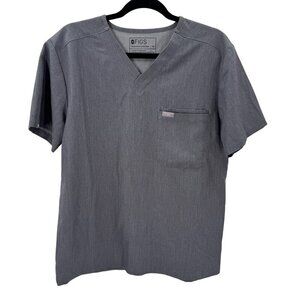Figs Technical Collection Grey Scrub Top Womens Size M Professional V-Neck